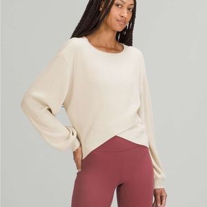 Lululemon Reversible Crossover Sweater White Opal - SZ 16 - NWOT